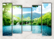 Модульная картина Летний водопад