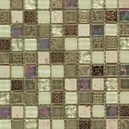 Мозаика Artens, стекло-камень, серо-зеленая