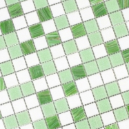 Мозаика стеклянная, бело-зеленая